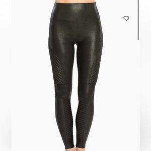 SPANX Glossy Black Textured Leggings